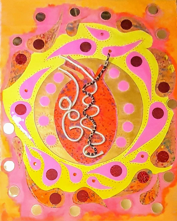 Pintura acrílica com técnica mista